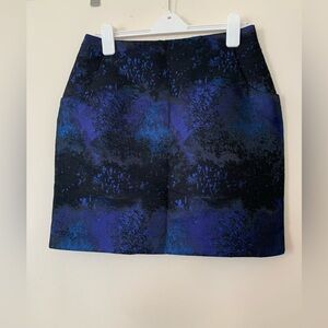 H&M Women Skirt Cobalt Blue Black Back Zipper Pockets Size 12 NWT